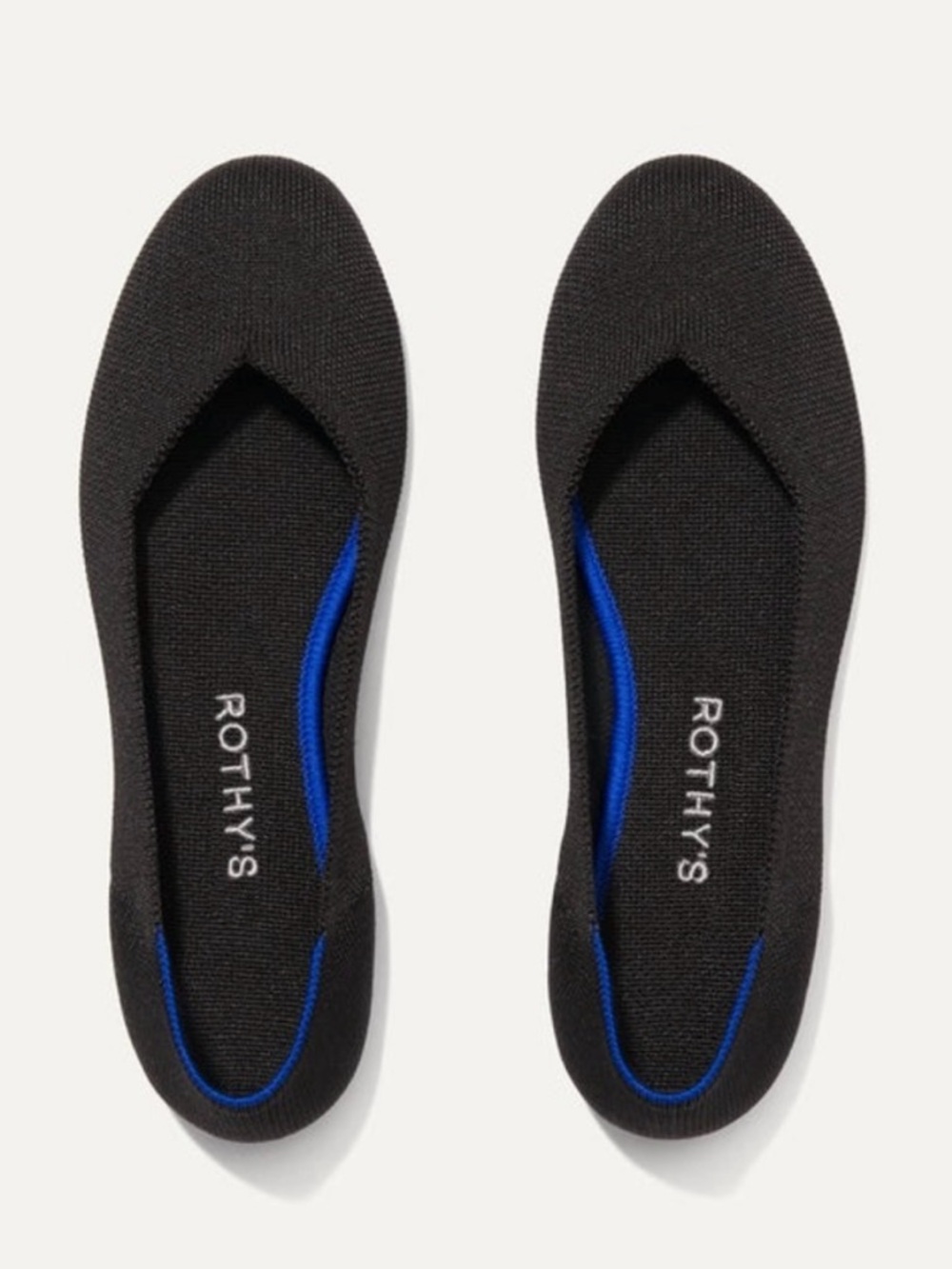 Rothy’s ‘The Flat’ Round Toe Knit Flats in Black size Women’s 6.5